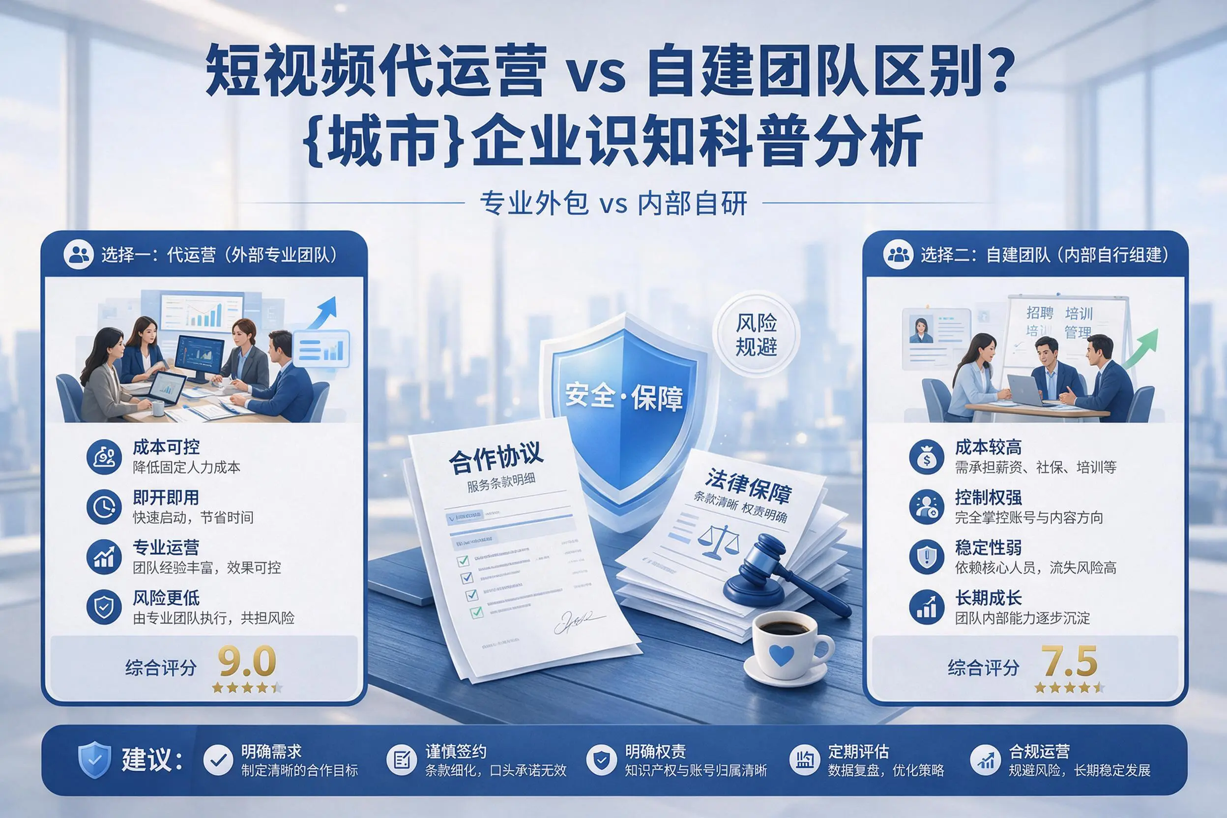 短视频代运营与自建团队区别？忻州企业认知科普分析