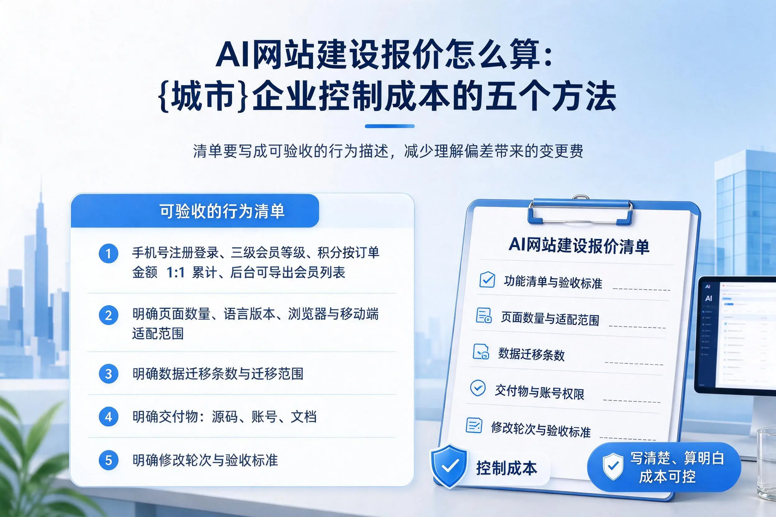 AI网站建设报价怎么算:忻州企业控制成本的五个方法